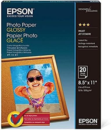 Epson Glossy Photo Paper 8.5x11" 20 Sheets