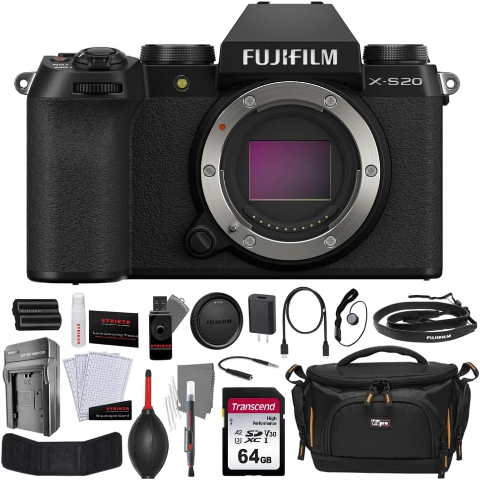 Fujifilm X-S20 Mirrorless Camera Body Kit 64GB Starter