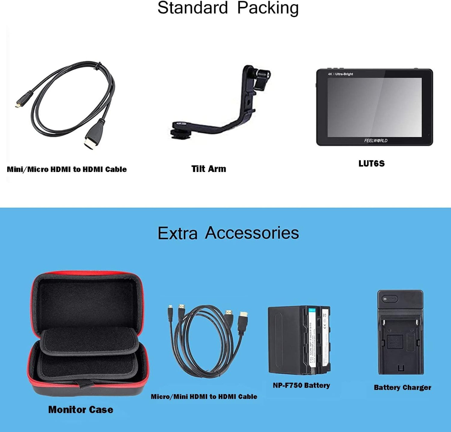 FEELWORLD LUT6S 6" 2600nit SDI HDMI Monitor Kit