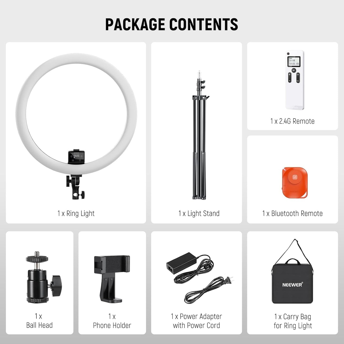 Neewer 10096463 18" LED Ring Light with Tripod