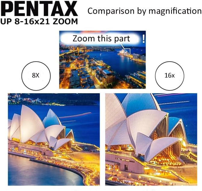 Pentax UP 8-16x21 Black Zoom Binoculars - Multi-Coated Optics