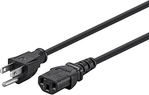 Monoprice 105278 3-Foot Black 3-Prong Power Cord