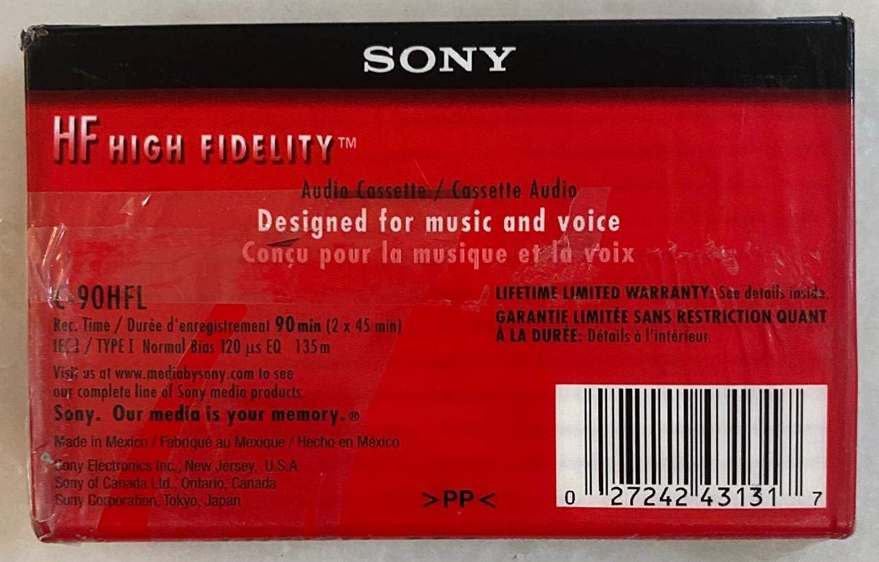 Sony C90HFL 90 Minute HF Audio Cassette Tape