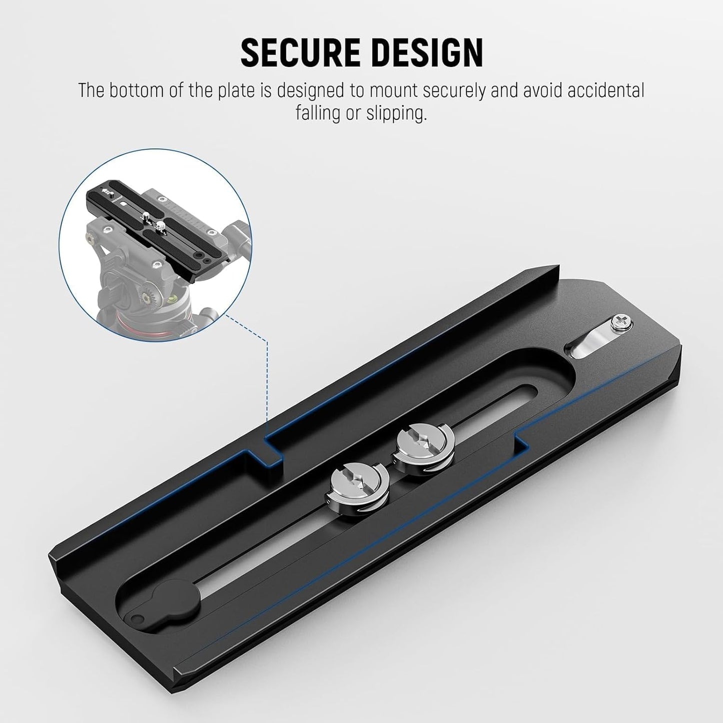 Neewer 10103683 501PL Tripod Quick Release Plate, 6.3" Extended