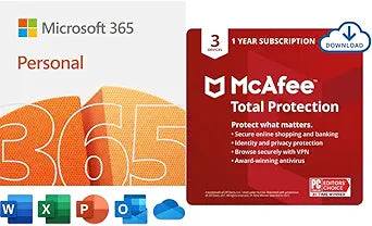 Microsoft 365 Personal + McAfee Total Protection Bundle
