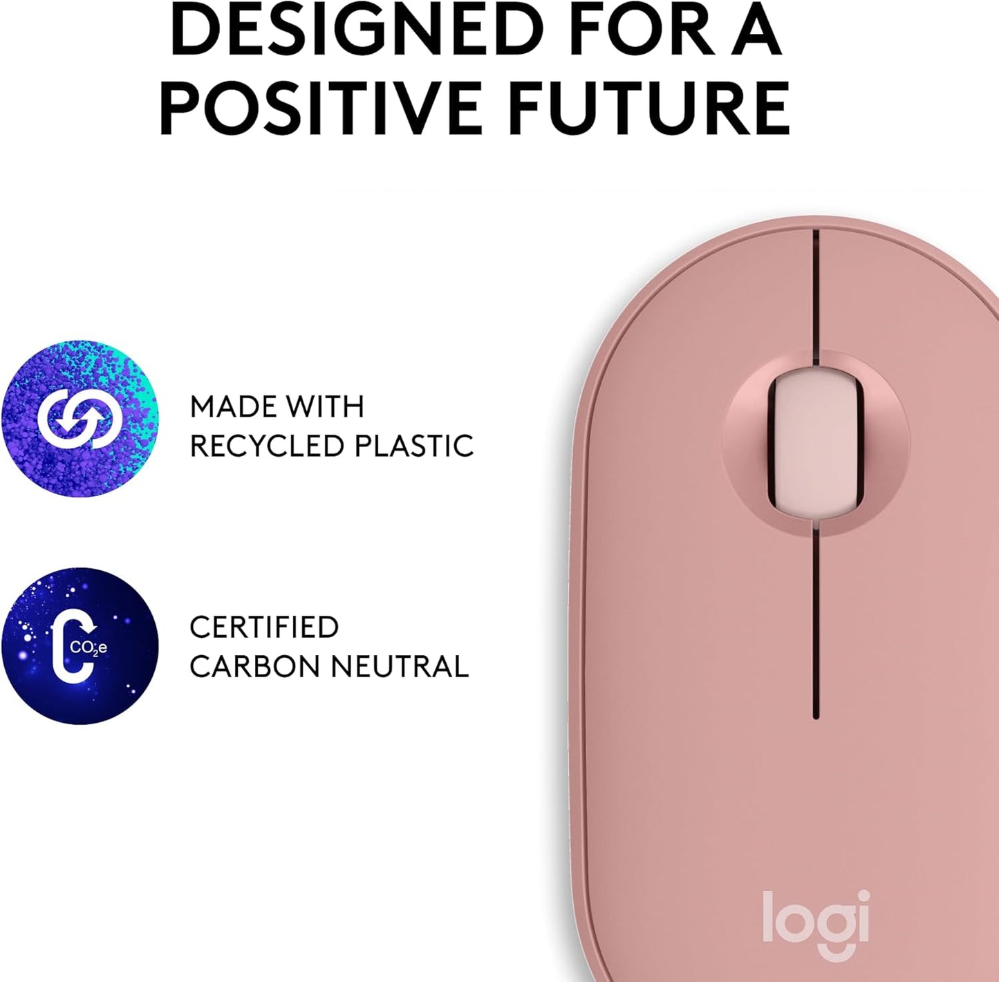 Logitech 910-007023 Pebble Mouse 2 M350s Tonal Rose