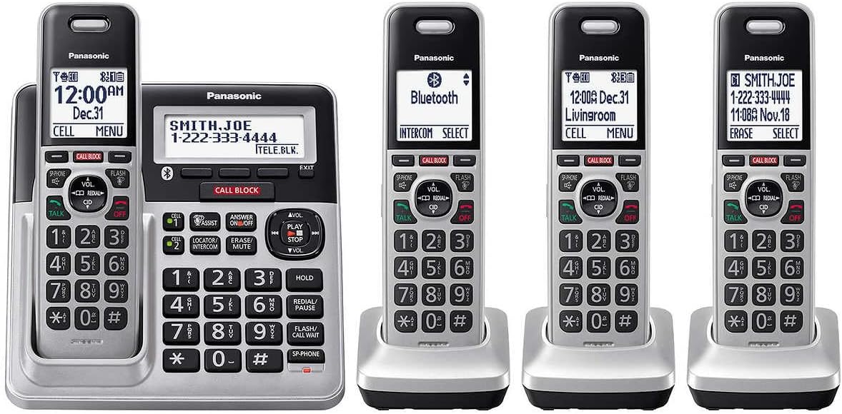 Panasonic 1909595 DECT 6.0 Bluetooth 4-Handset Phone