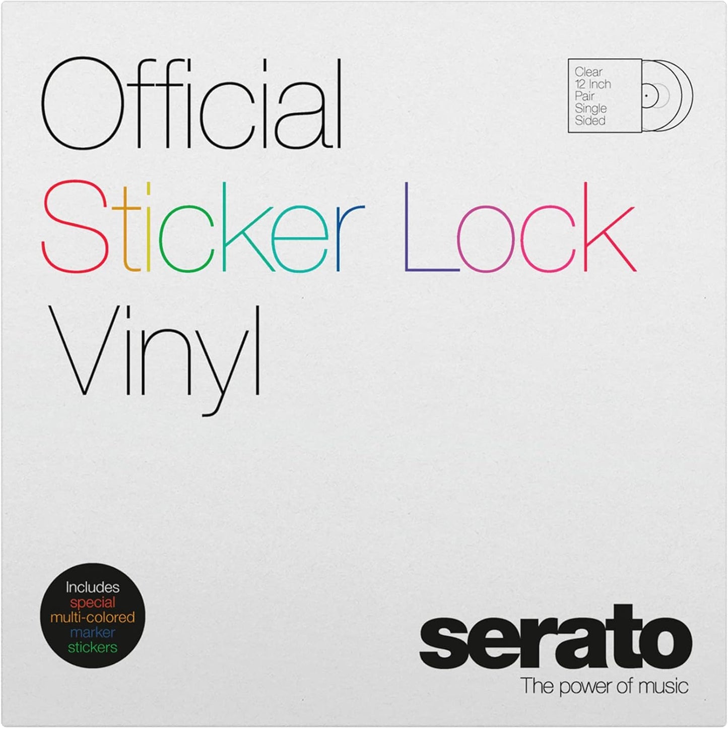 Serato SCV-PS-SL-BM Sticker Lock 12" Control Vinyl Pair