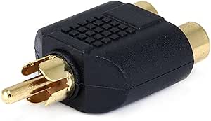 Monoprice 107186 RCA Plug to Dual RCA Jack Splitter - Gold Plated