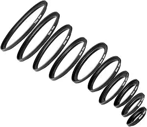 Neewer 10084556 10-Piece Step-Up Adapter Ring Set