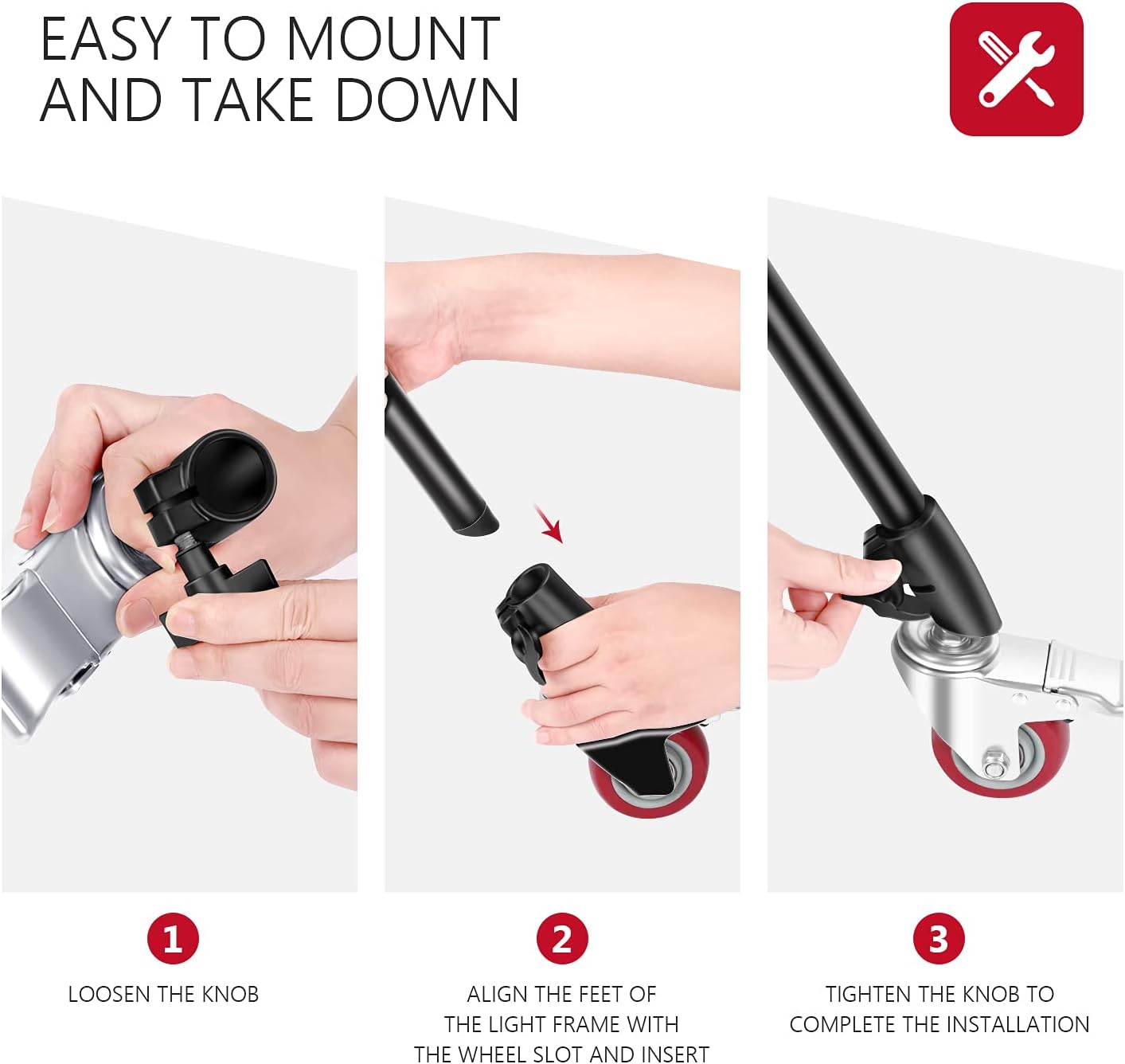 Neewer 10098283 Swivel Castor Wheels for C Stand