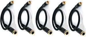 Monoprice CNE600604 XLR Female to RCA Male Cable - 1.5ft 5-Pack