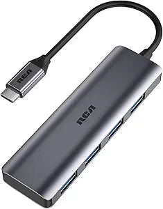 RCA C612-GY USB-C Hub 4 USB 3.0 Ports Adapter — main product image
