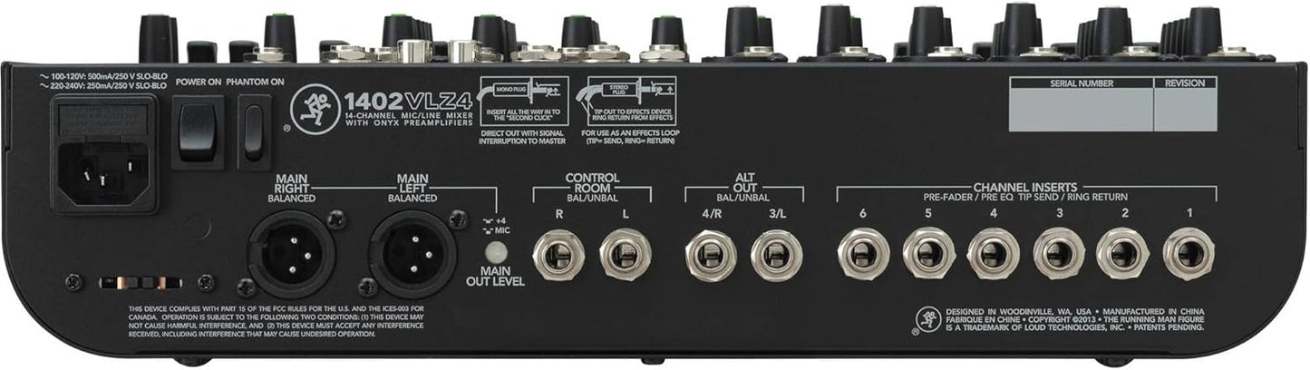 Mackie MAC1402VLZ4 14-Channel Mixer Bundle