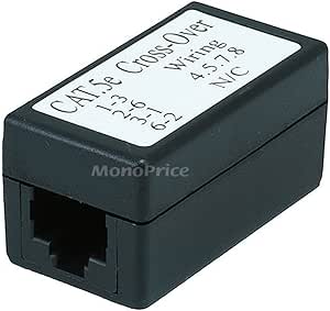 Monoprice 101070 Cat5e Crossover Inline Coupler - Black — main product image