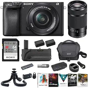 Sony A6400 Alpha Mirrorless Camera 16-50mm Lens Bundle
