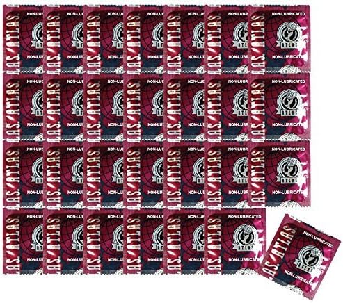 Atlas 5938 Premium Non-Lubricated Latex Condoms Bulk 100-Pack — main product image