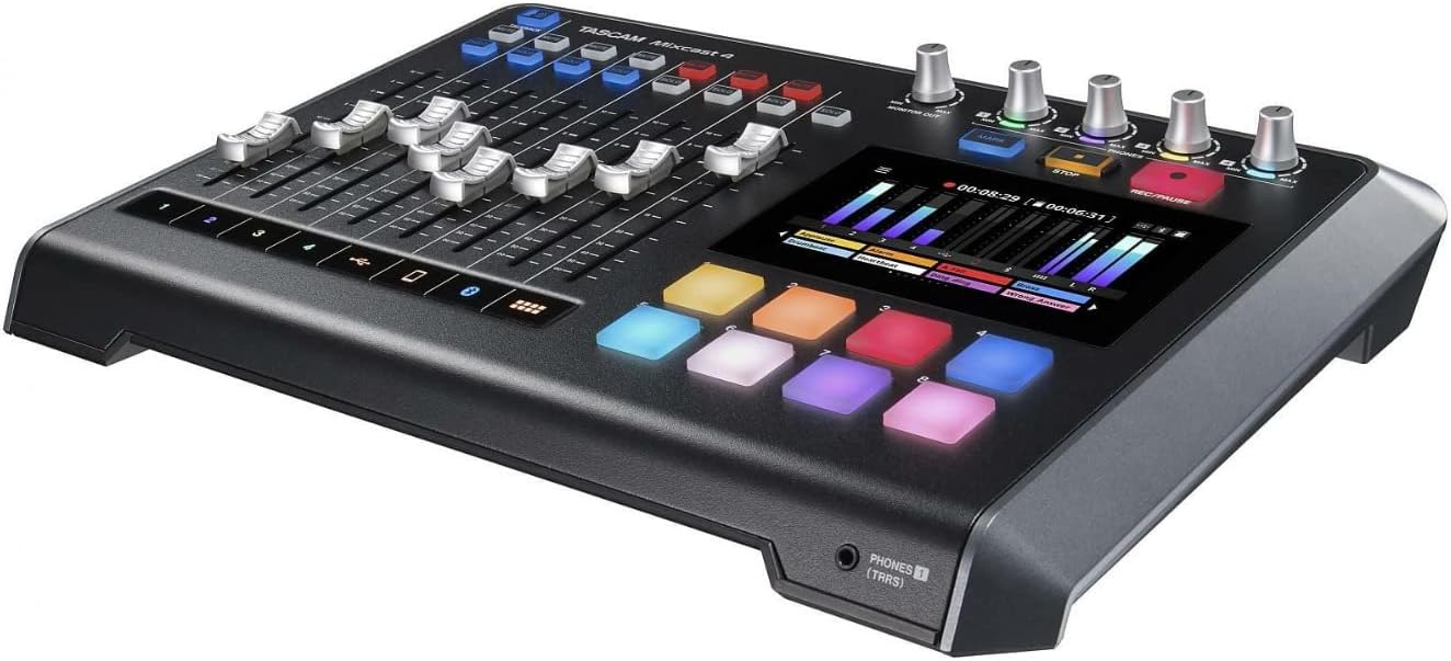 Tascam MIXCAST4 Podcast Streaming Mixer Recorder USB Interface