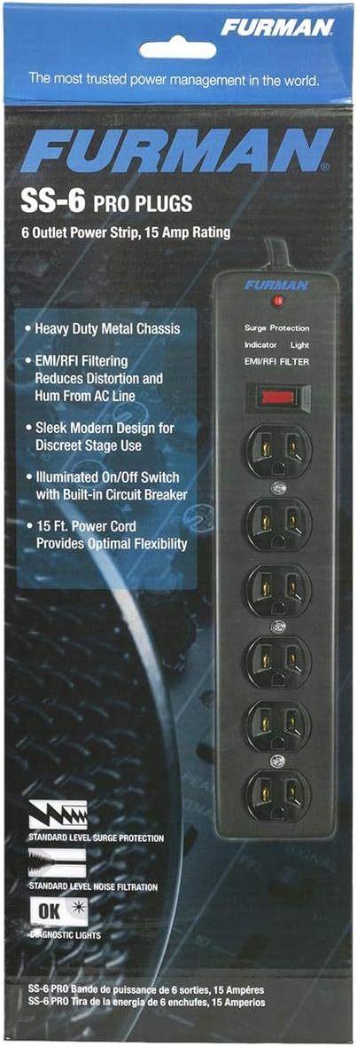 Furman SS-6 6-Outlet Pro Surge Suppressor Strip