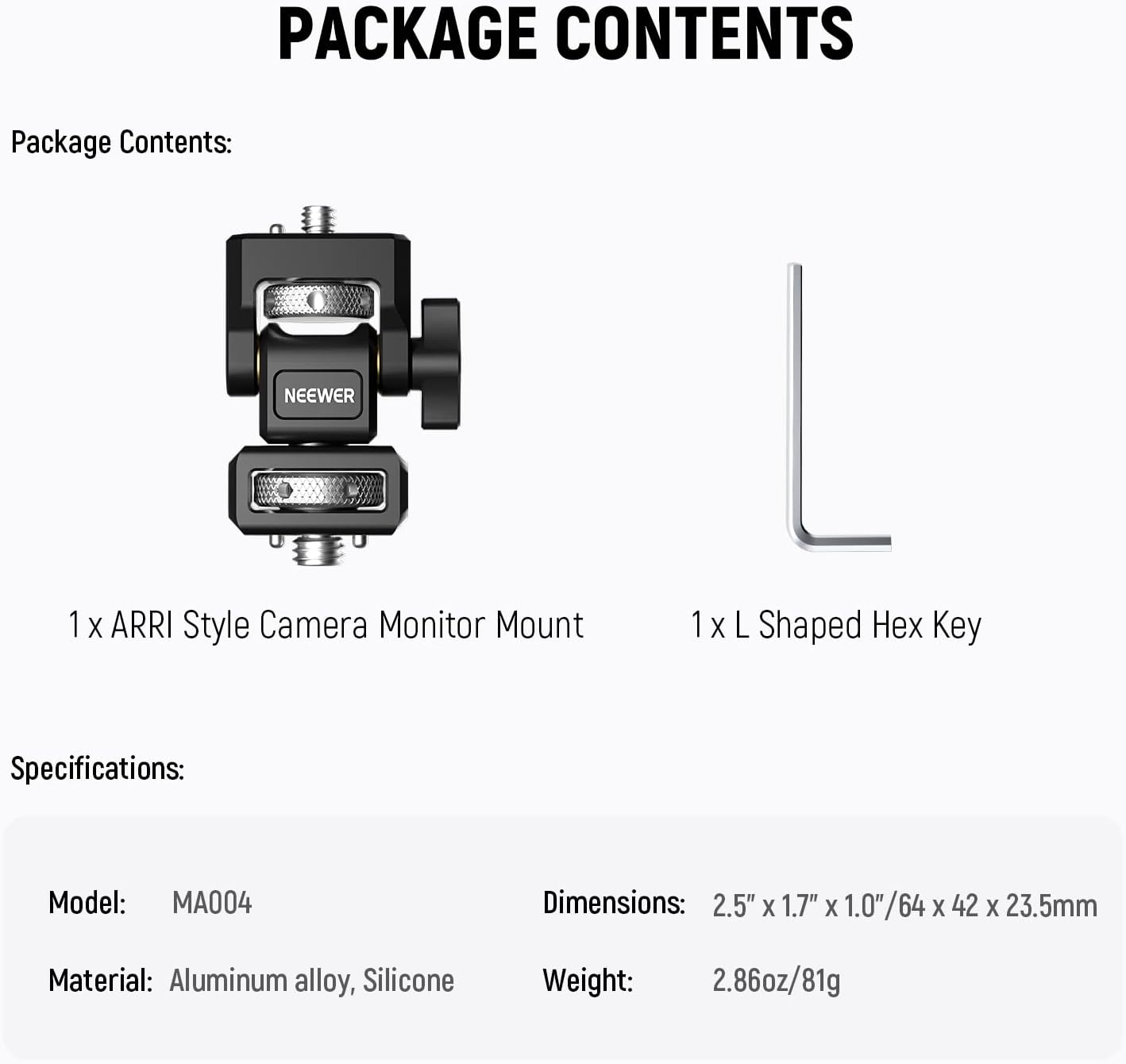 Neewer MA004 Camera Monitor Mount with ARRI Locating