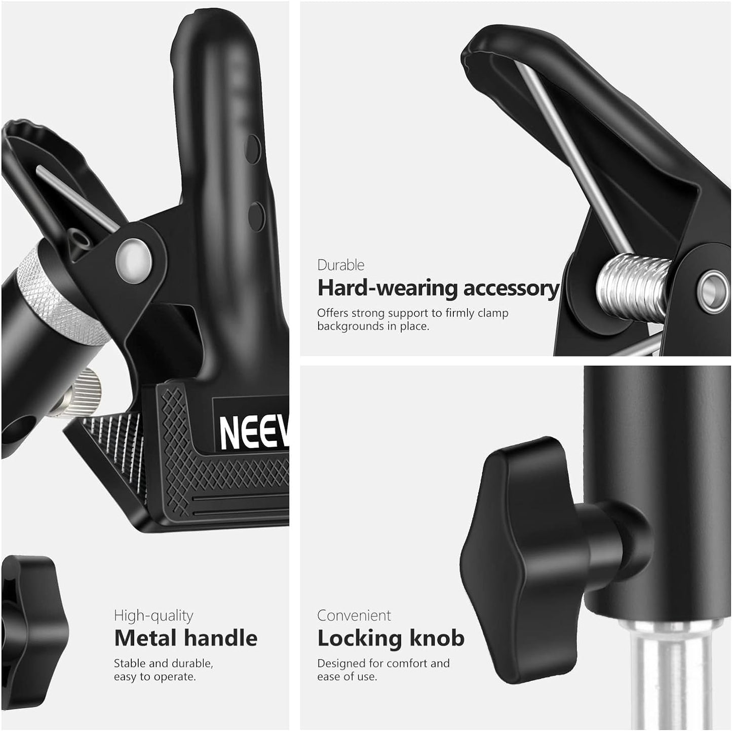 Neewer 90087337 Photo Studio Metal Clamp Reflector Holder (2-Pack)