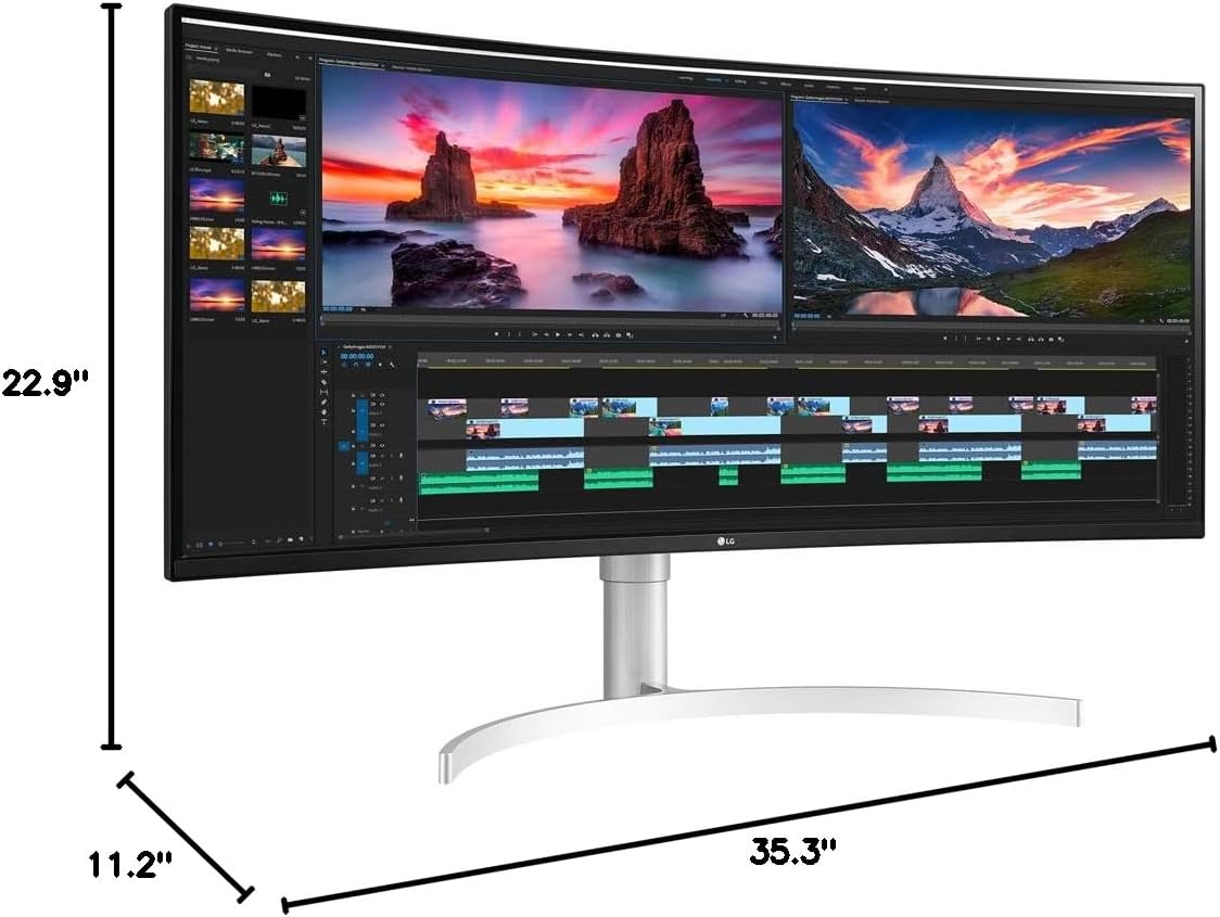 LG CRTE9LG38WN95CW 38-Inch UltraWide QHD+ Curved Monitor Renewed