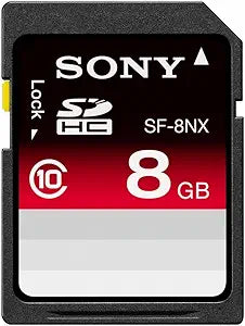 Sony SF8NX/TQM 8GB SDHC Memory Card Class 10