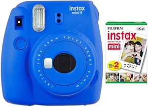 Fujifilm BHBUSWA1099 Instax Mini 9 - Cobalt Blue Camera Bundle