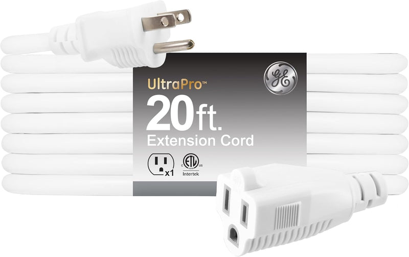 GE 81598 20 Ft Outdoor Extension Cord - Heavy Duty White — main product image