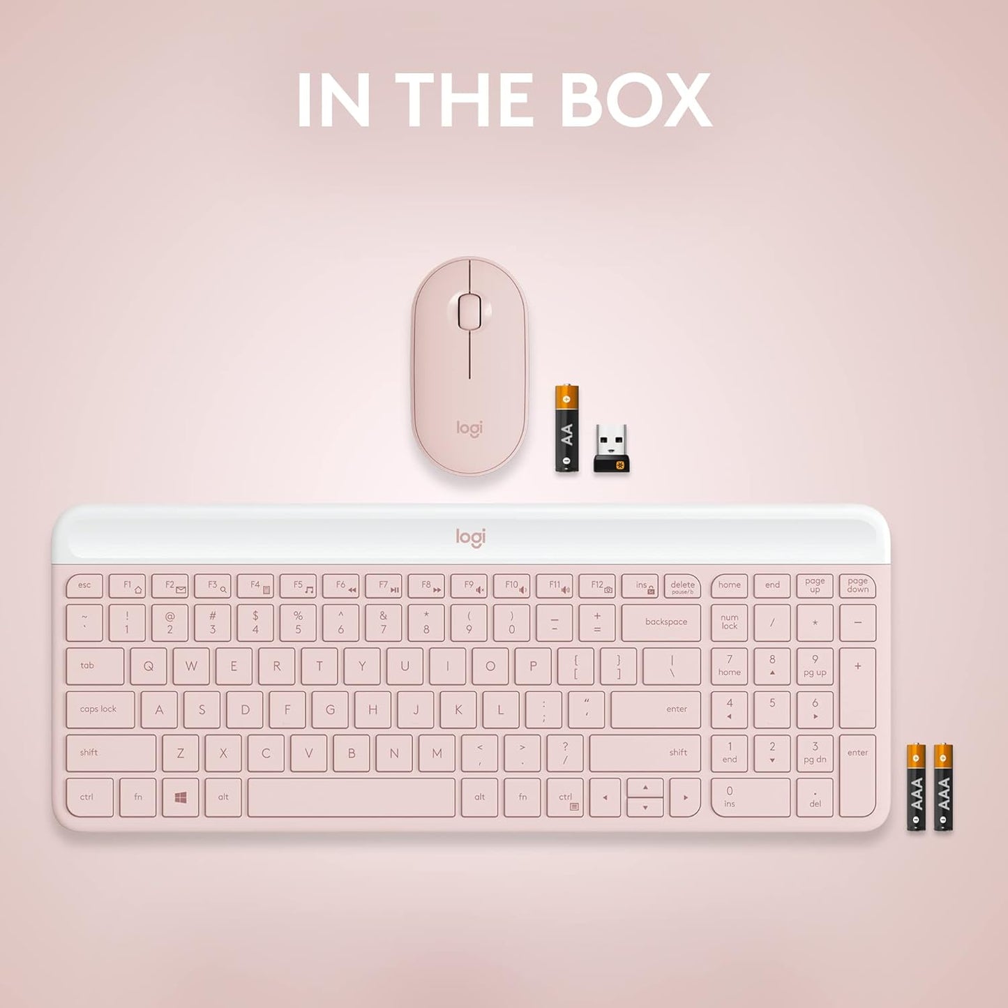 Logitech 920-011311 MK470 Slim Wireless Keyboard and Mouse Combo - Rose