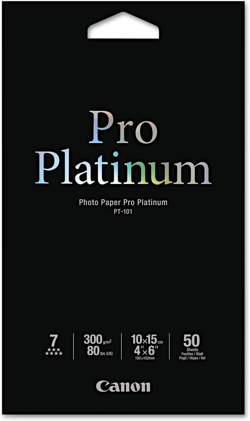 Canon 2768B014 Pro Platinum 4x6 Photo Paper (50 Sheets)