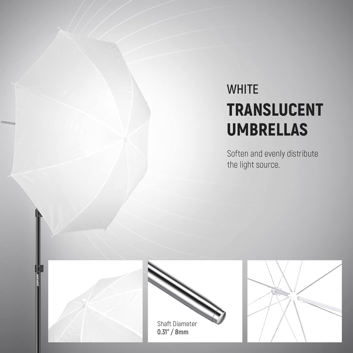 Neewer 10103701 400W Photography Lighting Kit Umbrellas LED
