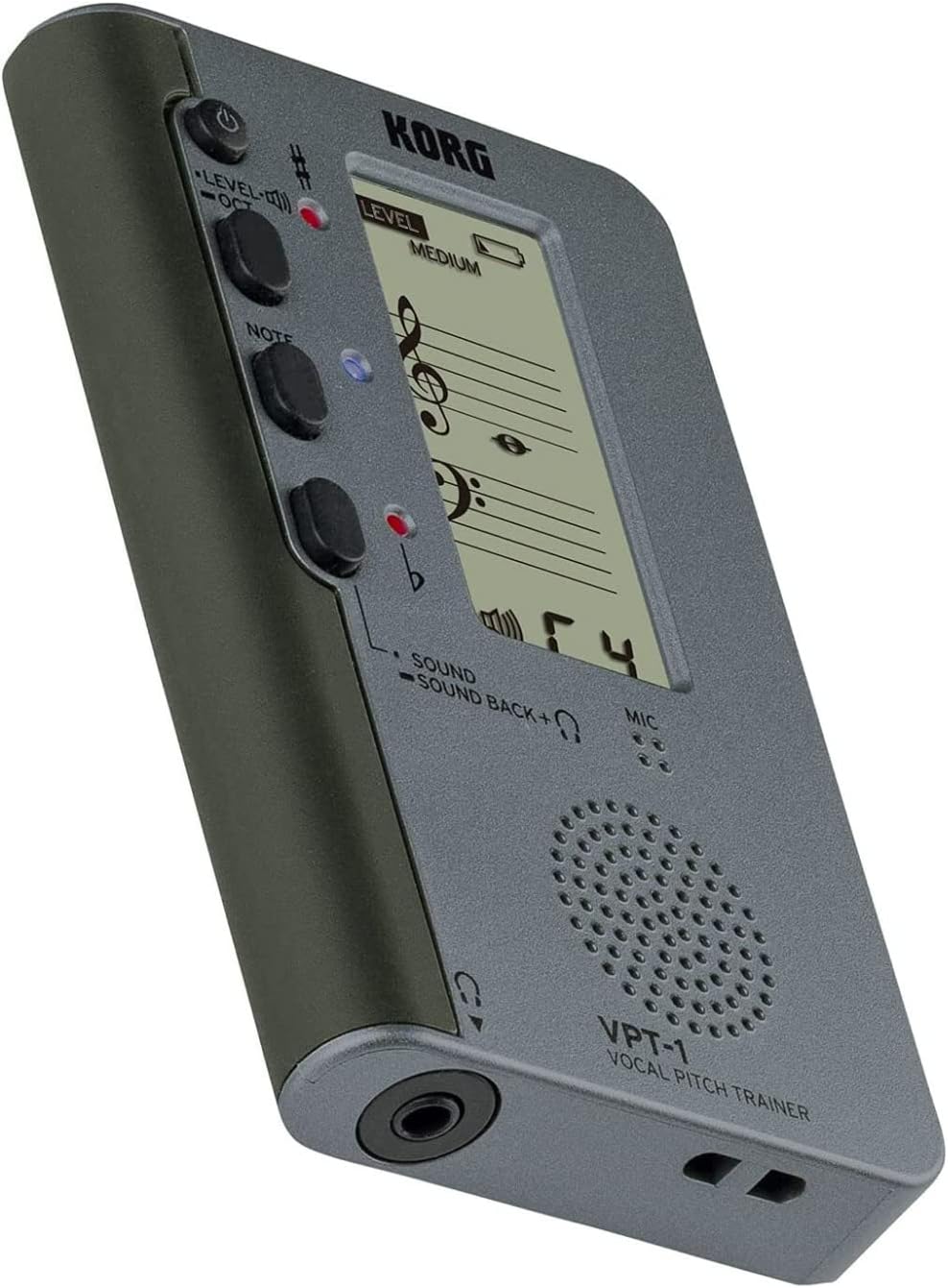 Korg VPT-1 Vocal Pitch Trainer Tuner Silber