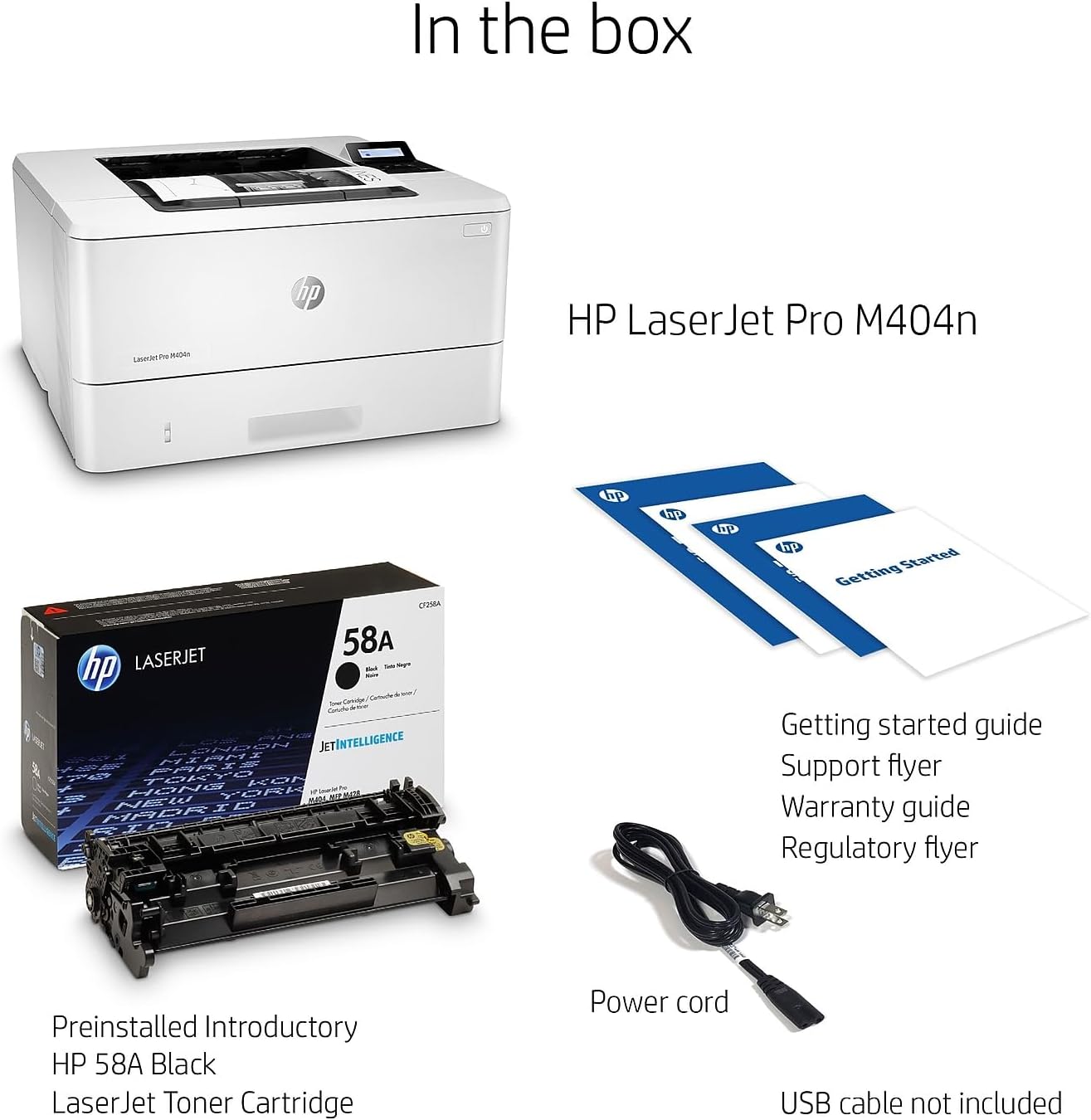 HP M404n LaserJet Pro Monochrome Ethernet Printer