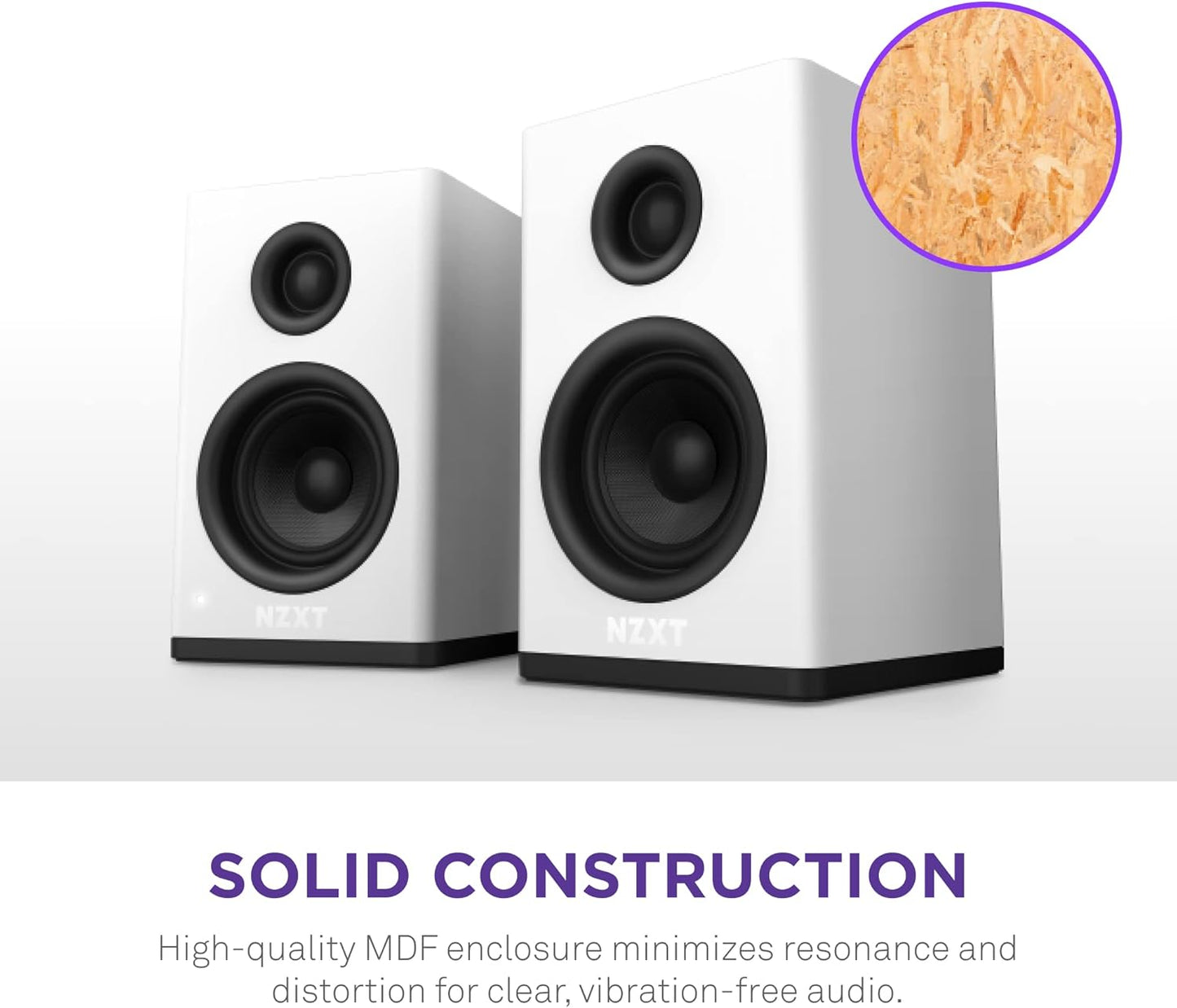 NZXT AP-SPKW2-US - Relay PC Gaming Speakers - White