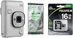 Fujifilm Instax Mini Liplay Stone White Camera Bundle