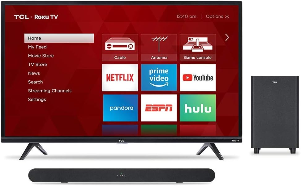TCL 40" TV & Alto 6 Subwoofer Roku Smart