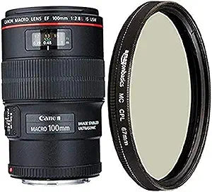 Canon 3554B002AA EF 100mm Macro Lens Polarizer Bundle