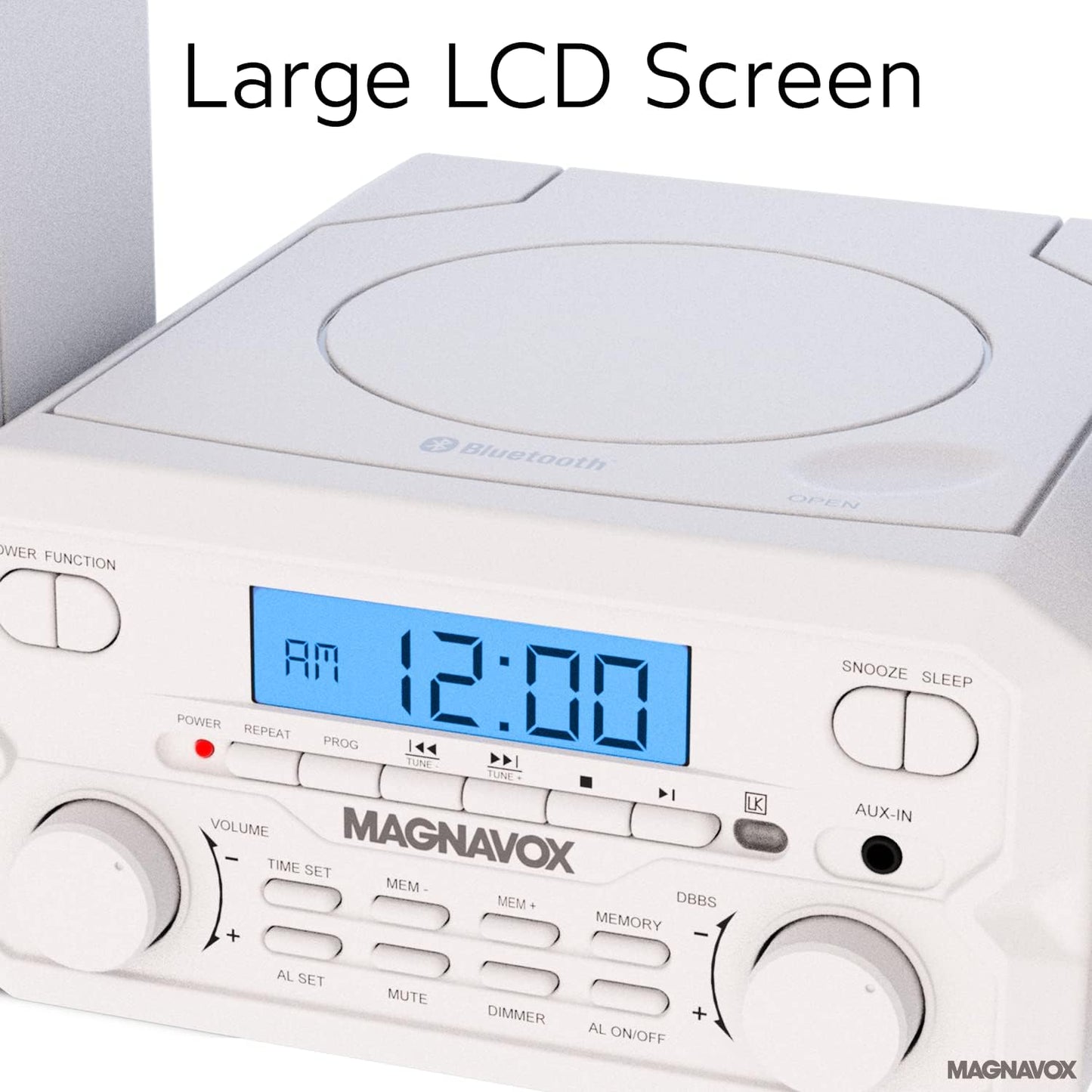 Magnavox MM435M-WH CD Shelf System Bluetooth Radio