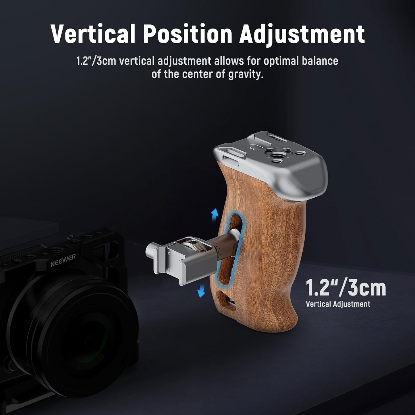 Neewer 10104266 Wooden Camera Side Handle Grip NATO Clamp