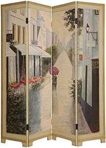 Misc Wooden Screen Paris Artwork Foldable Room Divider
