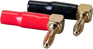 Monoprice 121915 Gold-Plated Right Angle Banana Plugs (10 Pair)