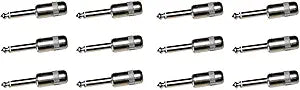 Switchcraft 380 1/4" Mono Male Cable Plug 12-Pack