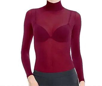 Lupo 00840-001-5940-u Women's Sheer Turtle Neck Top — main product image