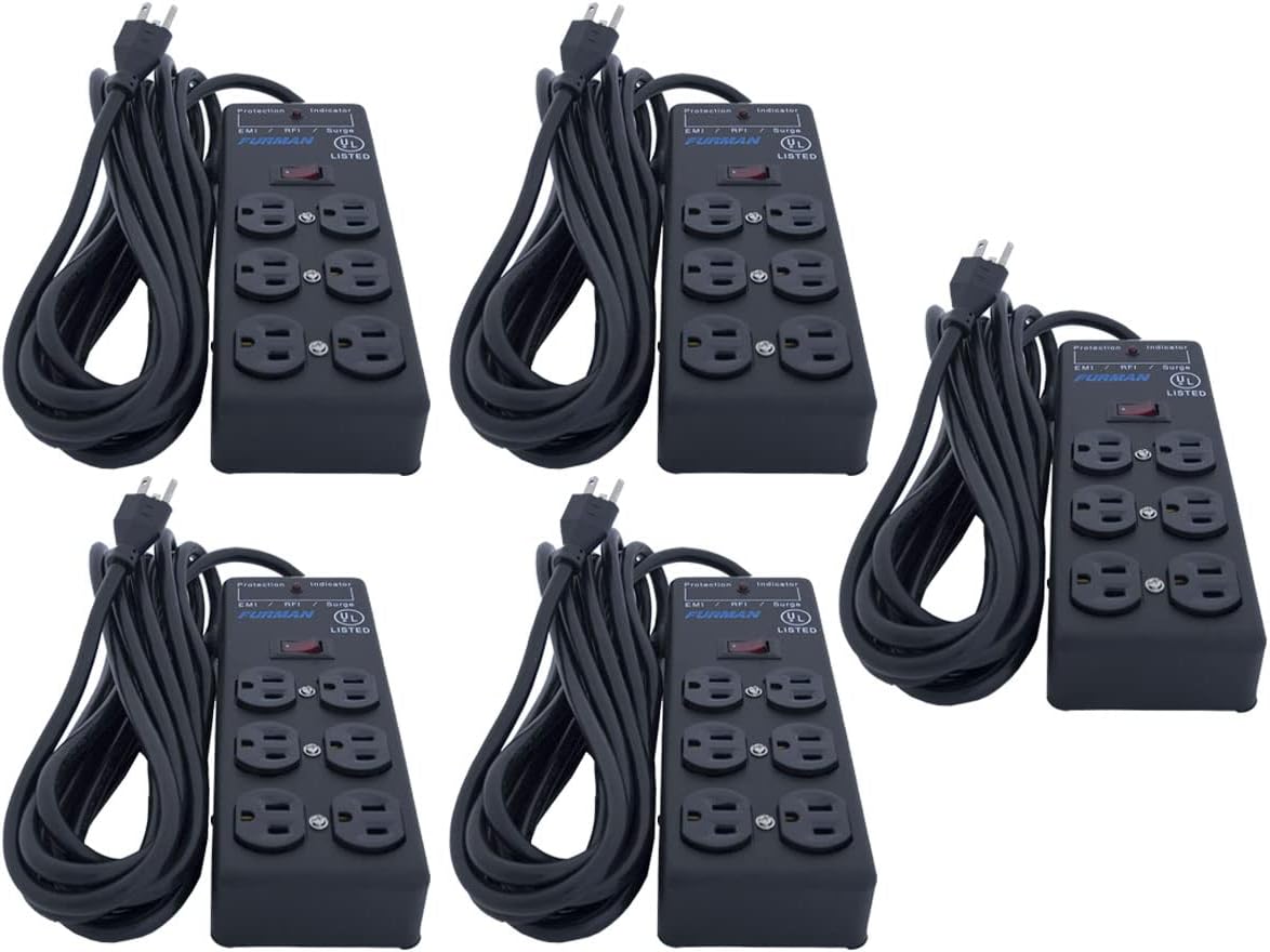 Furman SS6B 6-Outlet Surge Protector 5-Pack