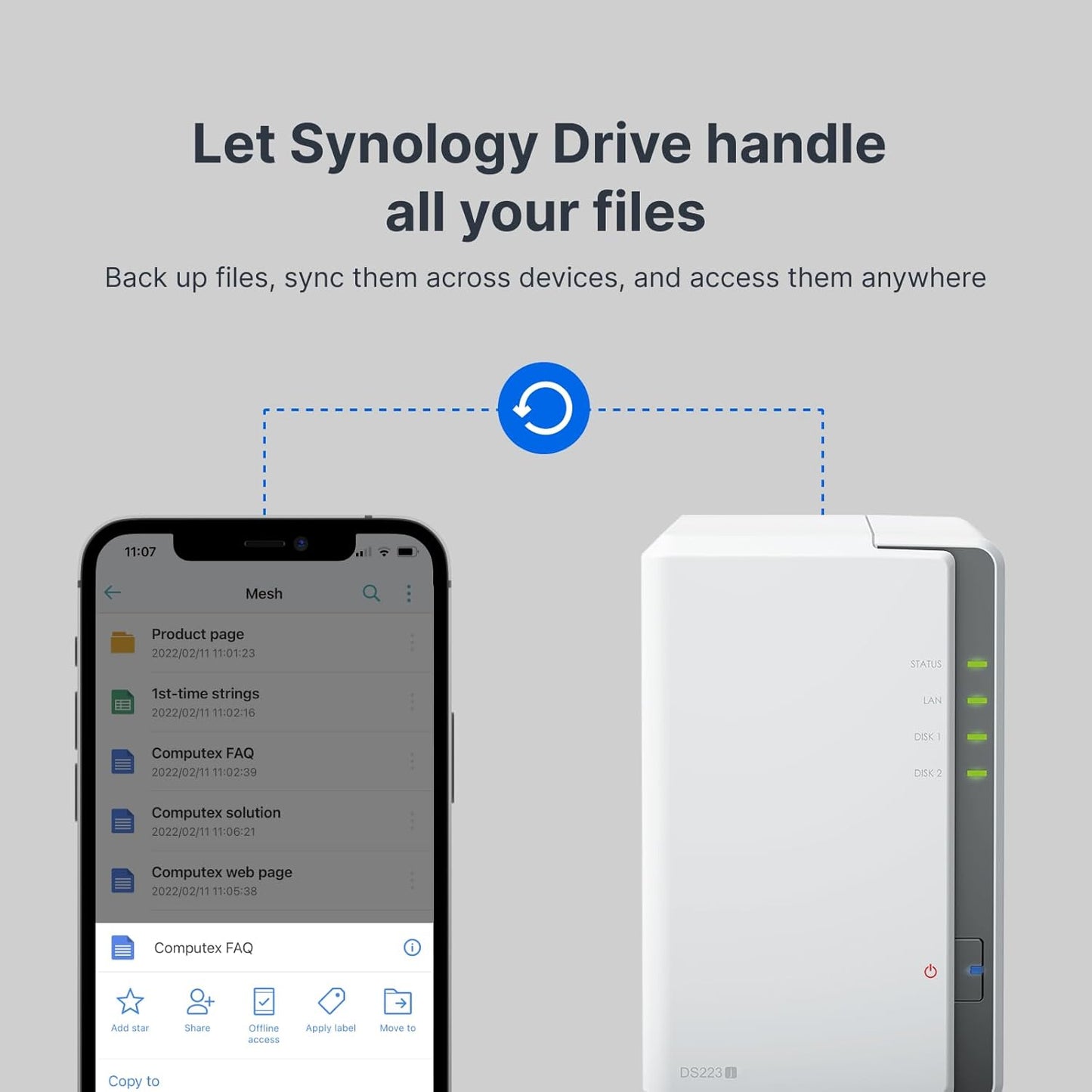 Synology DS223j 2-Bay NAS Diskless Private Cloud