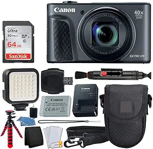 Canon SX730 HS Digital Camera Bundle - Black