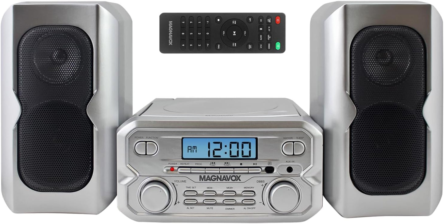 Magnavox MM435M-SL CD Shelf System - Bluetooth & FM Radio