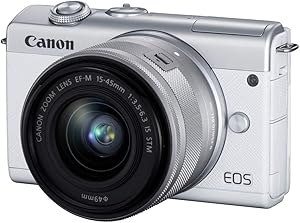 Canon 3700C012AA EOS M200 Mirrorless Vlogging Camera 15-45mm White