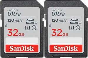 SanDisk E2SDSDSDUN4032G Ultra 32GB SD Card 120MB/s 2-Pack